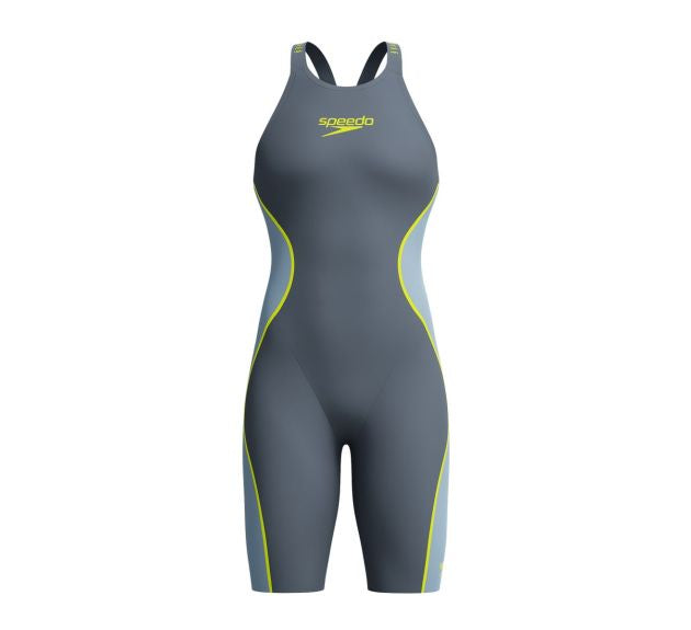 Fastskin LZR Racer Pure Intent 2.0 Openback Kneeskin Grey Lead/Acadia Blue/Hyper Yellow