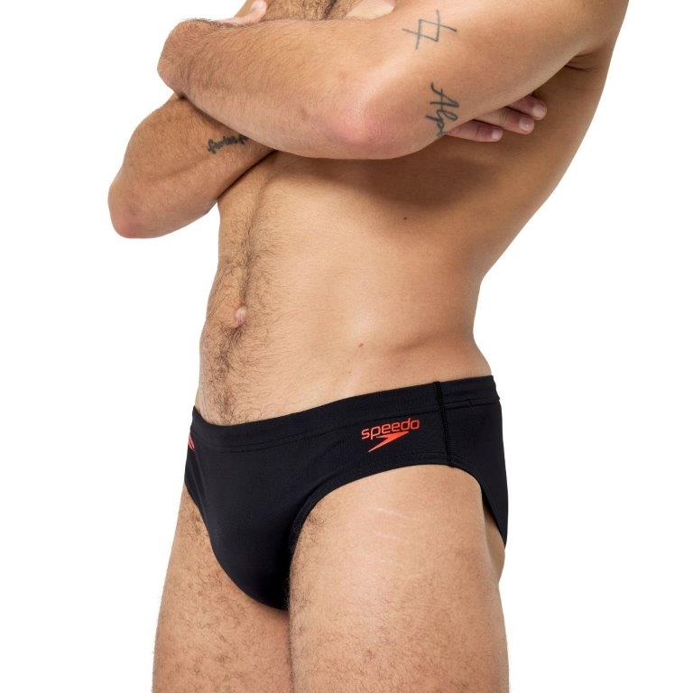 Mens 7cm Tech Panel Brief Black/Red/Charcoal