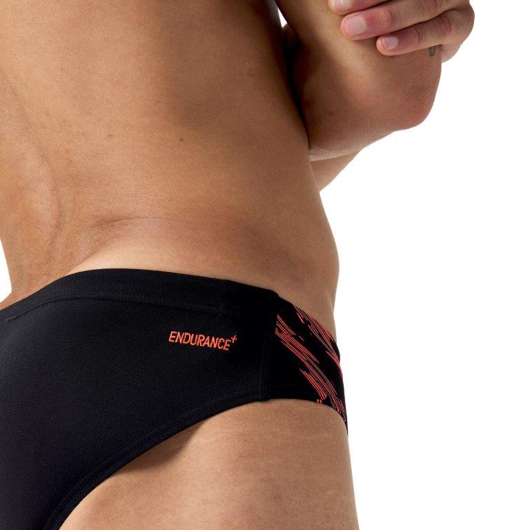 Mens 7cm Tech Panel Brief Black/Red/Charcoal