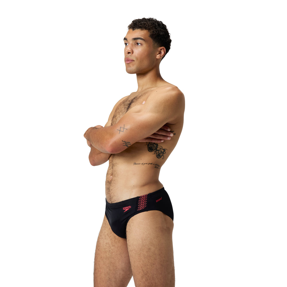 Mens 7cm Hyperboom Splice Brief Black/Coral