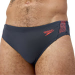 Mens Hyperboom Splice 7cm Brief Grey Lead/Neon Coral