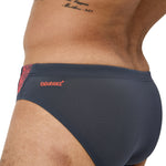 Mens Hyperboom Splice 7cm Brief Grey Lead/Neon Coral
