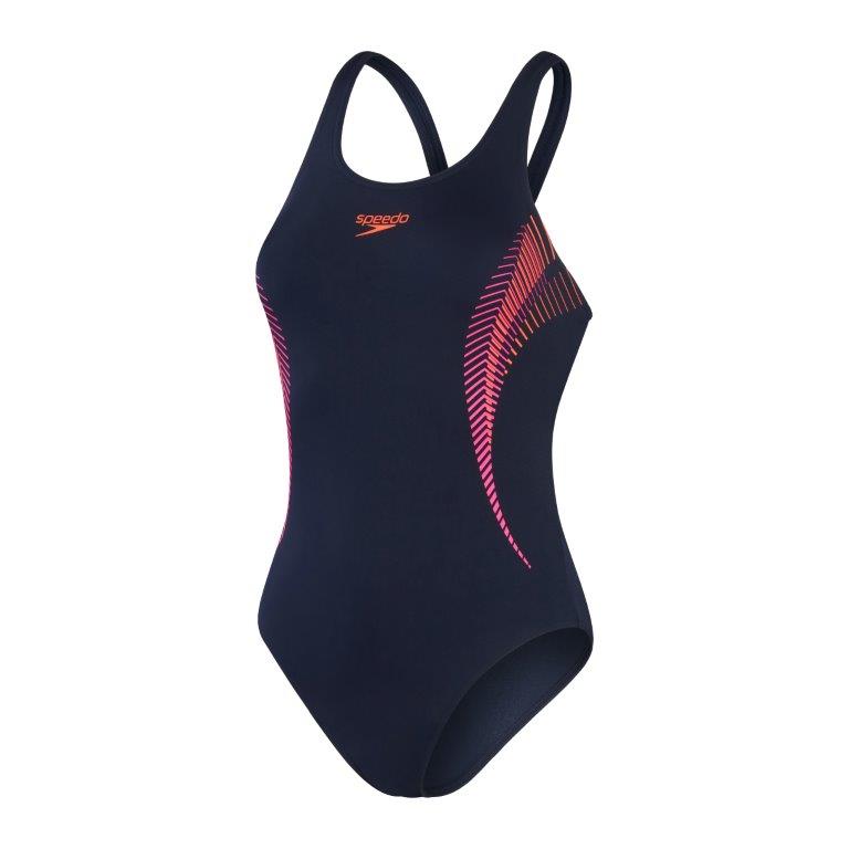 Womens Placement Muscleback Navy/Pink/Orange