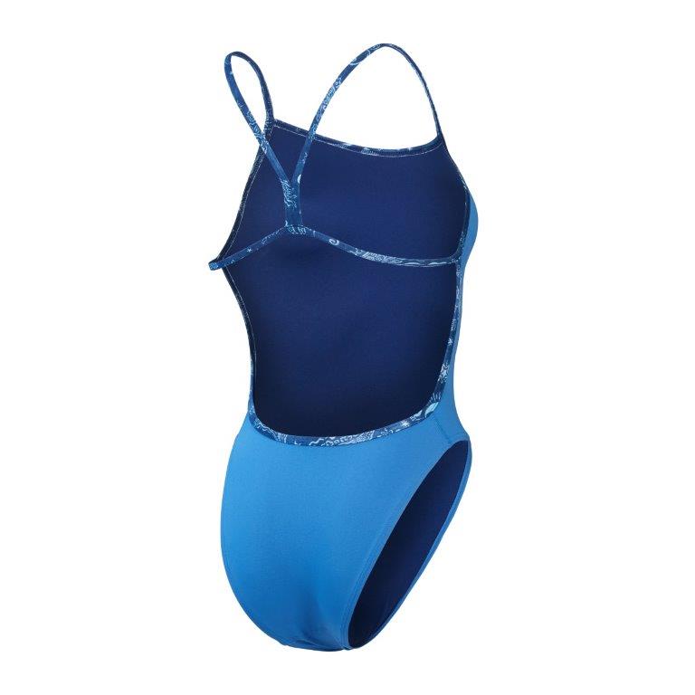 Womens Solid V-Back Servres Blue