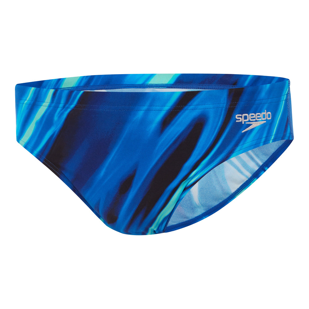 Mens Rapture Printed 7cm Brief Black/Cobalt