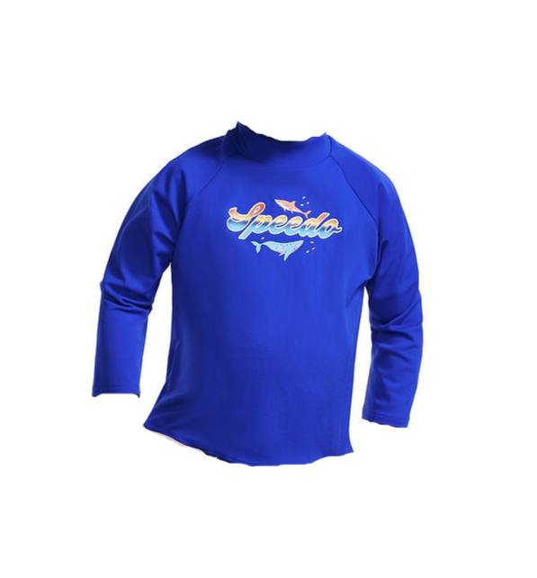 Toddler Boys Shark Long Sleeve Sun Top Blue/Lobster
