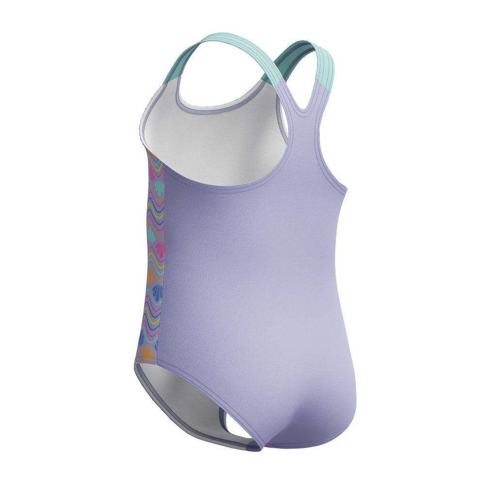 Toddler Girls Print One Piece Bright Lavender