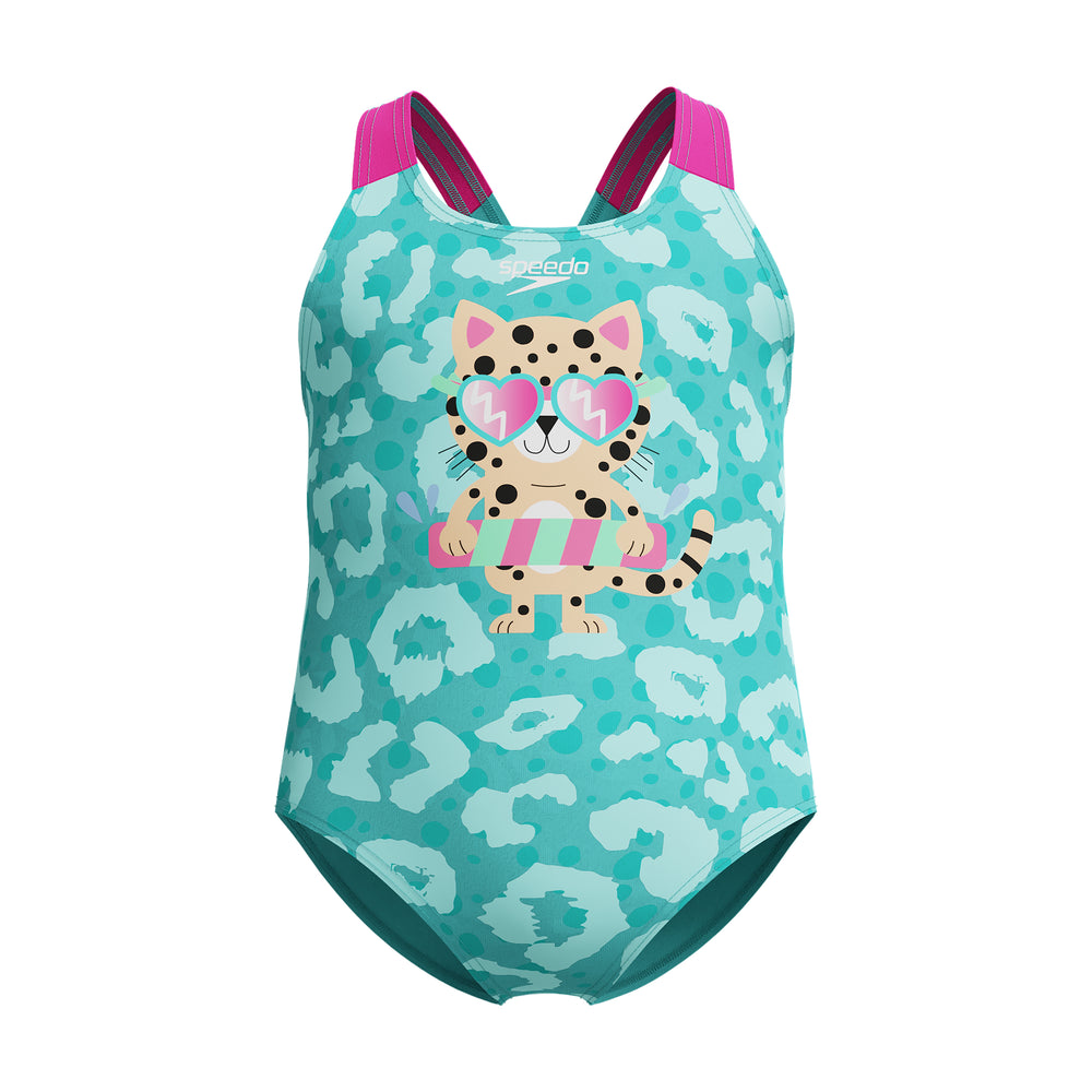 Toddler Girls Digital Printed Swimsuit Arctic Glass