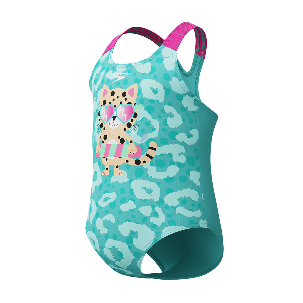 Toddler Girls Digital Printed Swimsuit Arctic Glass
