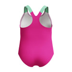 Toddler Girls Digital Printed Swimsuit Neon Bubblegum