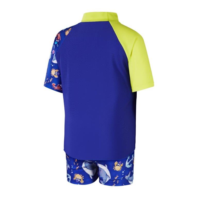 Toddler Boys Short Sleeve Sun Top Set Blue