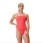 Womens Solid V-Back Neon Coral
