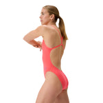 Womens Solid V-Back Neon Coral