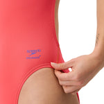 Womens Solid V-Back Neon Coral