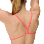 Womens Solid V-Back Neon Coral