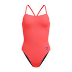 Womens Solid V-Back Neon Coral
