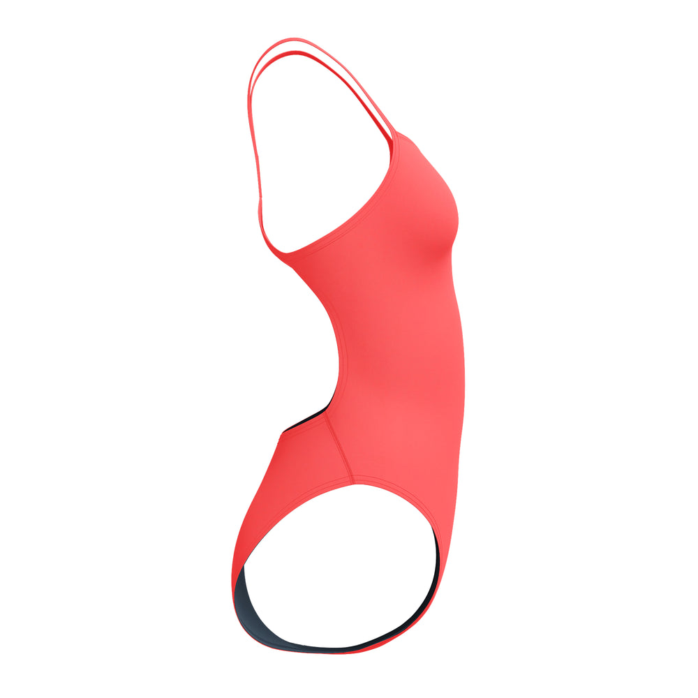 Womens Solid V-Back Neon Coral