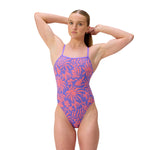 Womens Printed Web Back Coral/Indigo