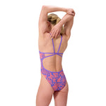 Womens Printed Web Back Coral/Indigo
