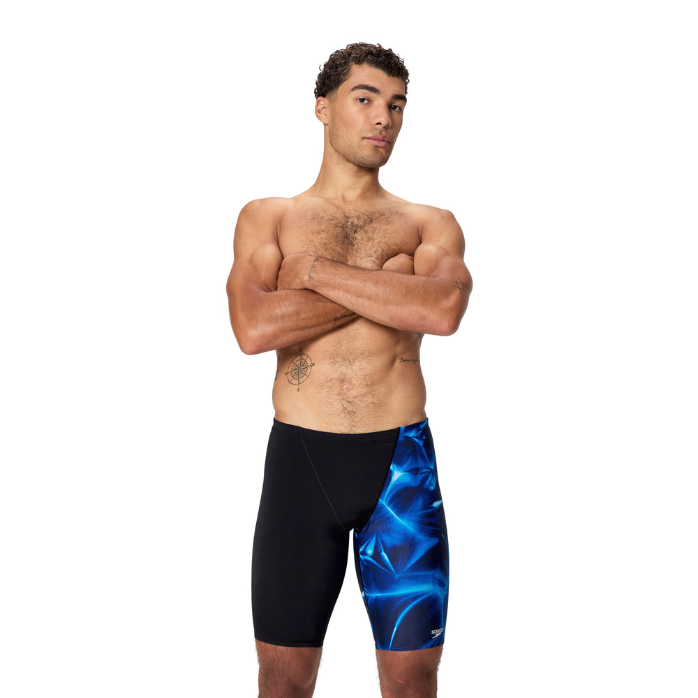 Mens Print V-Cut Jammer Anthracite/Sapphire