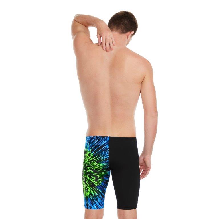 Mens Placement V-Cut Jammer Black/Blue/Green