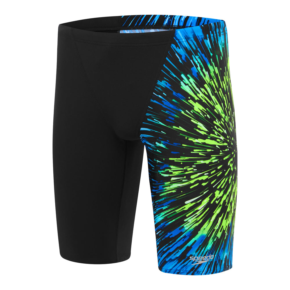 Mens Placement V-Cut Jammer Black/Blue/Green