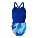 Womens Printed Powerback Ocean Wash/Blue Lagoon