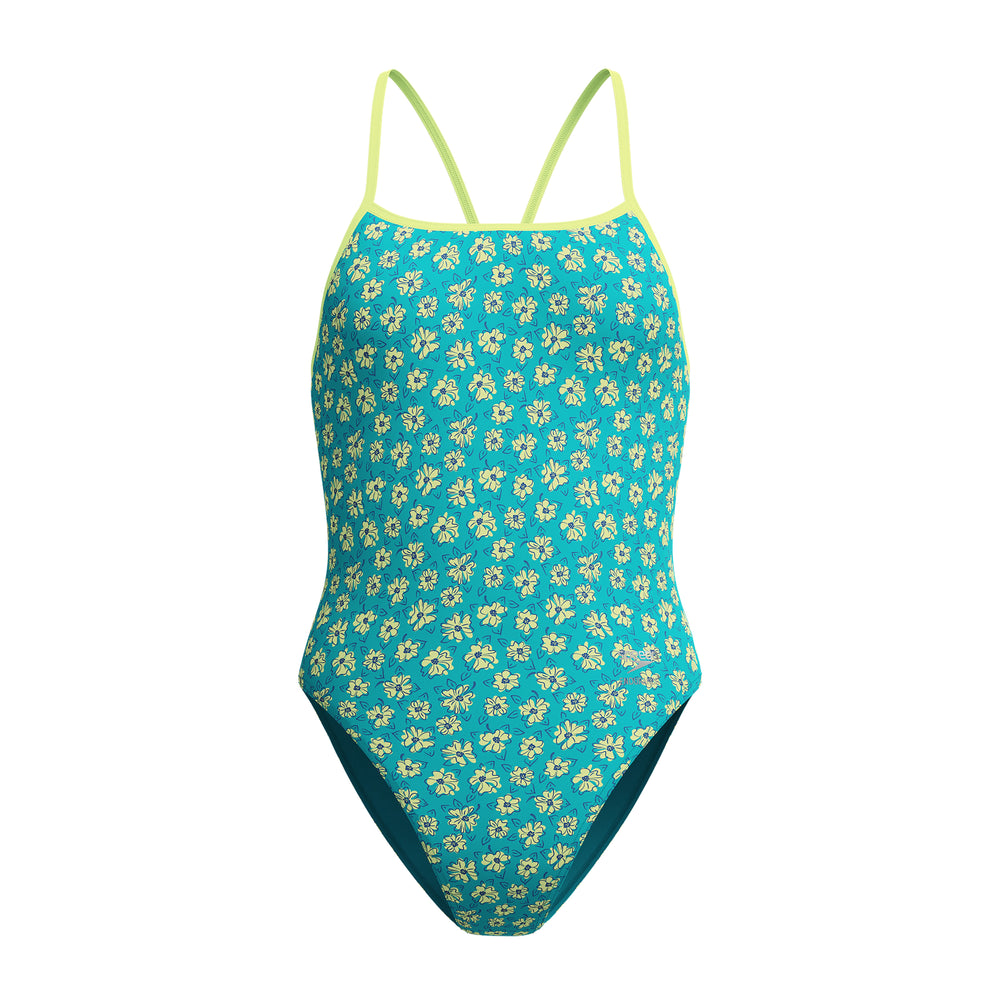 Womens Printed Turnback Bloom Burst/Turquoise