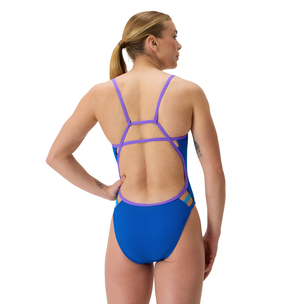 Womens Solid Tri Back Blue/Indigo Glow