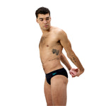 Mens Enndurancee+ 7cm Tech Panel Brief Black/Turquoise Gem