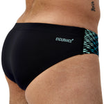 Mens Enndurancee+ 7cm Tech Panel Brief Black/Turquoise Gem