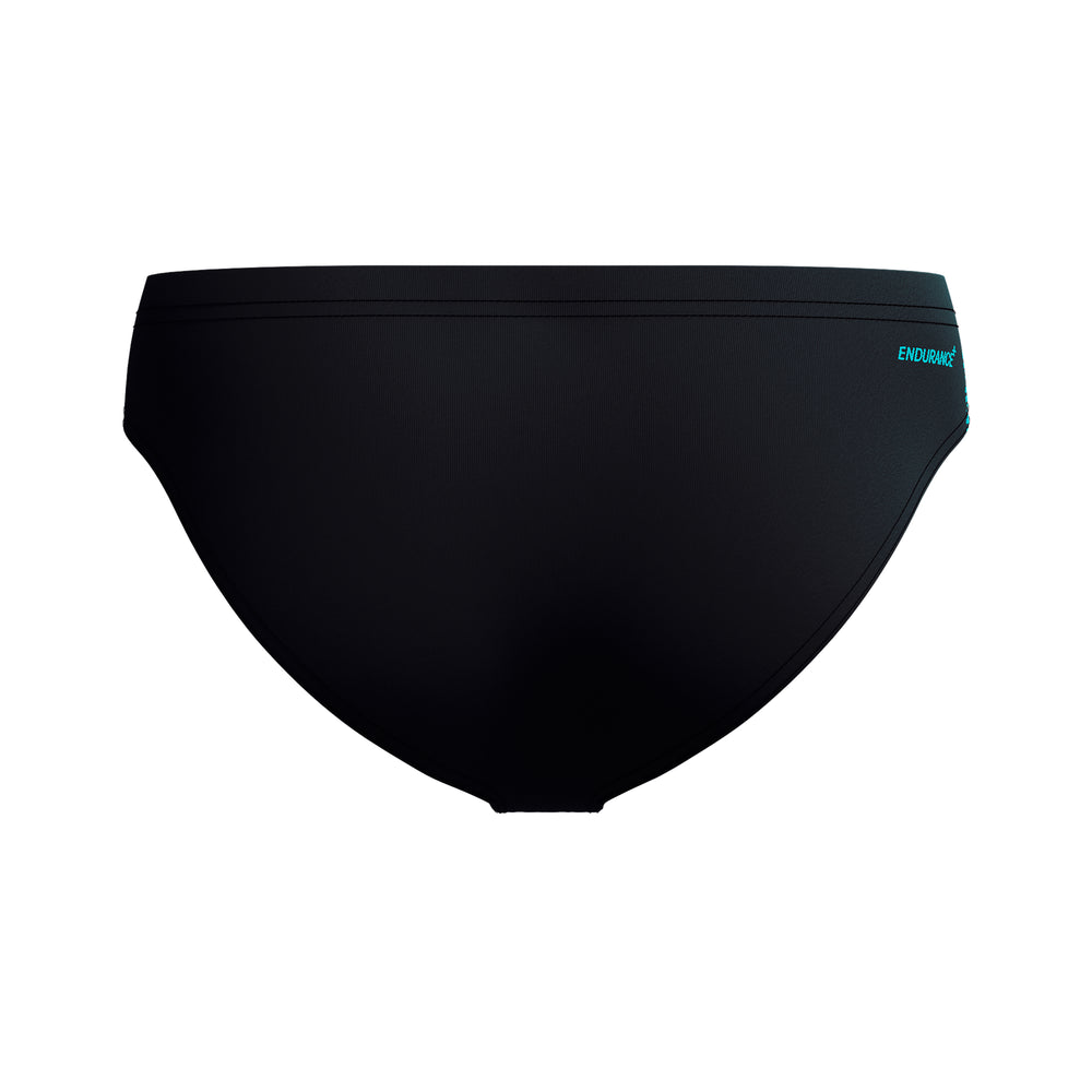 Mens Enndurancee+ 7cm Tech Panel Brief Black/Turquoise Gem