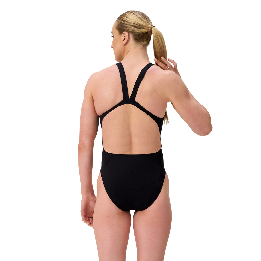 Womens Solid Leaderback Team Black