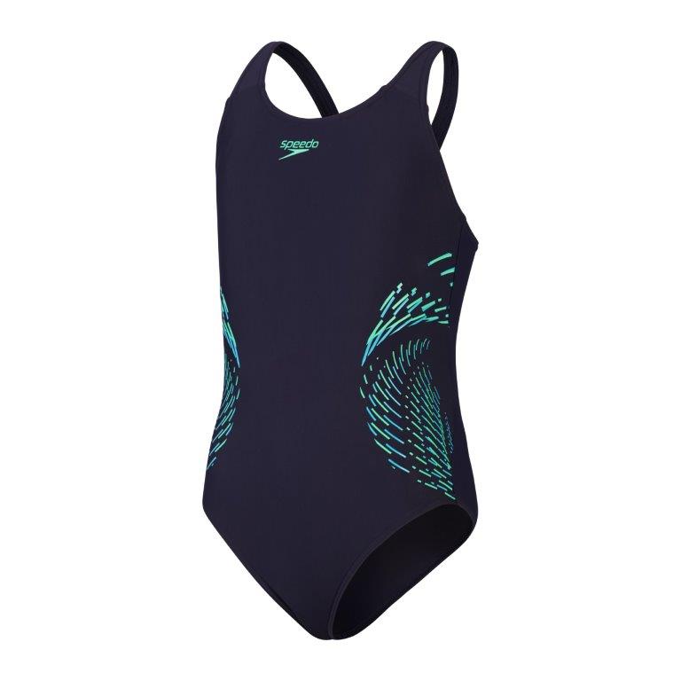 Girls Plastisol Placement Muscleback Navy/Green/Arctic