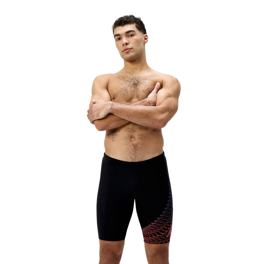 Mens Medley Logo Jammer Black/Neon Coral