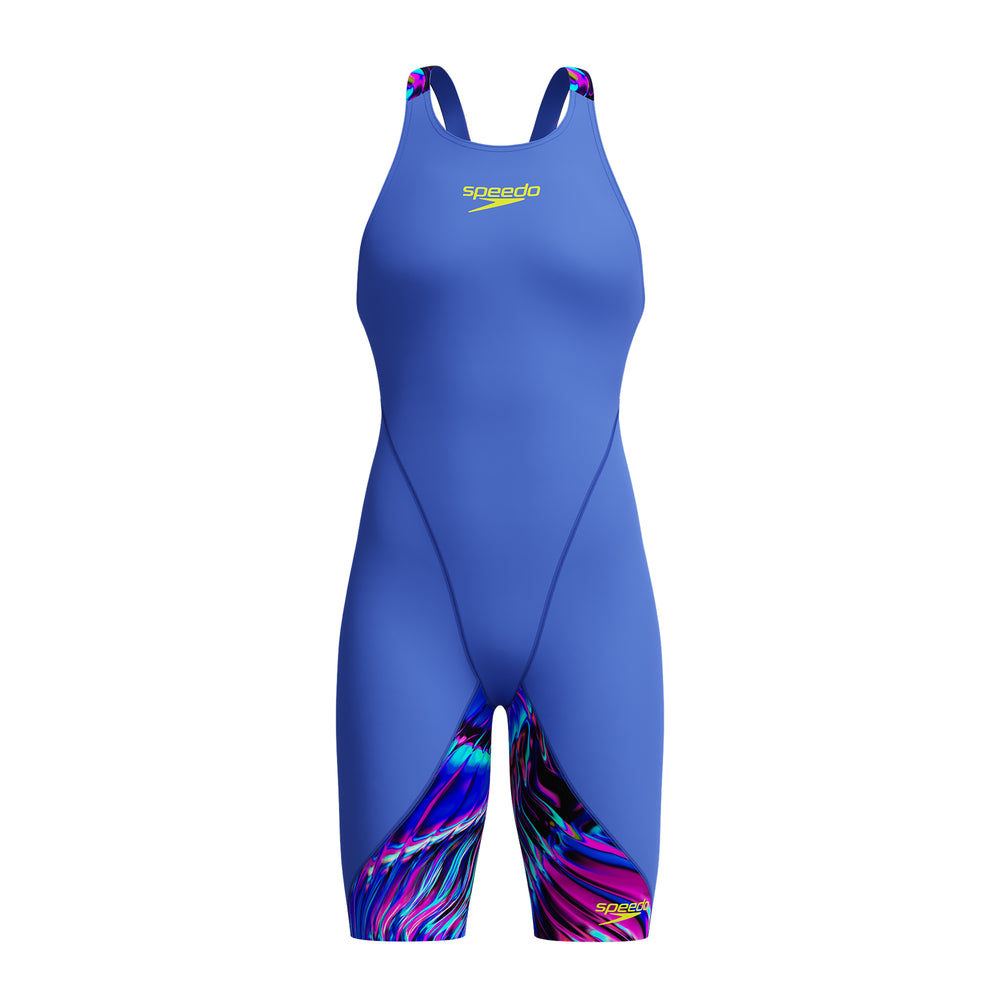 Fastskin LZR Racer Junior Ignite Openback Kneeskin Dark Shine/Cobalt Print