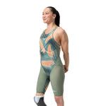 Fastskin LZR Racer Pure Valor 2.0 Openback Kneeskin Country Green/NectarineBlack