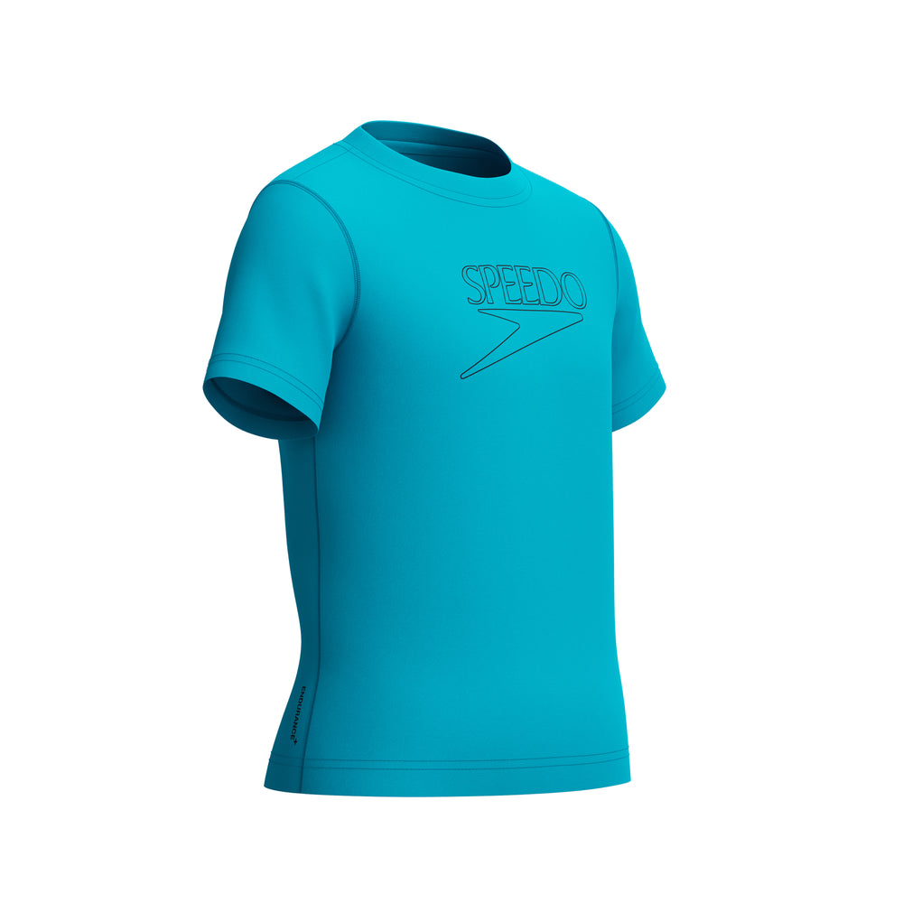Boys Short Sleeve Classic Logo Sun Top Blue