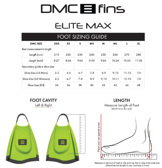 DMC Elite Max Fins - Fluoro/Charcoal