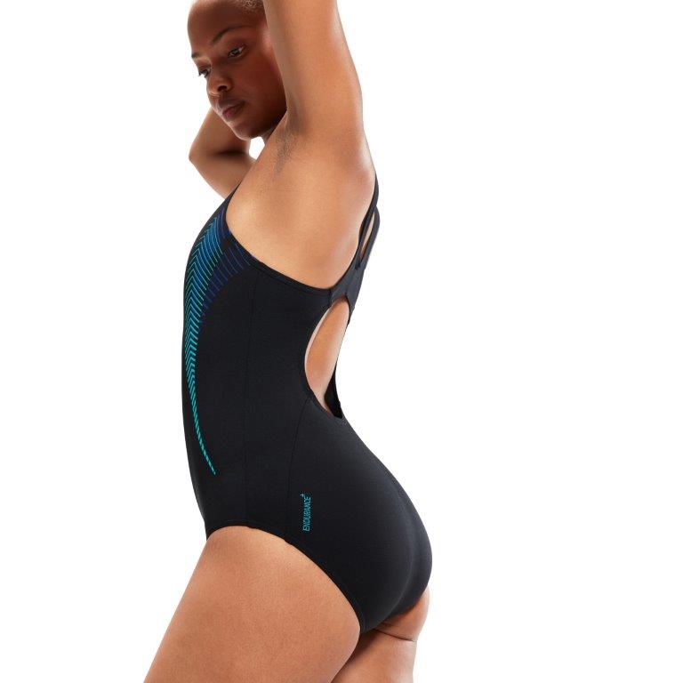 Womens Placement Muscleback Black/Blue/Aquarium