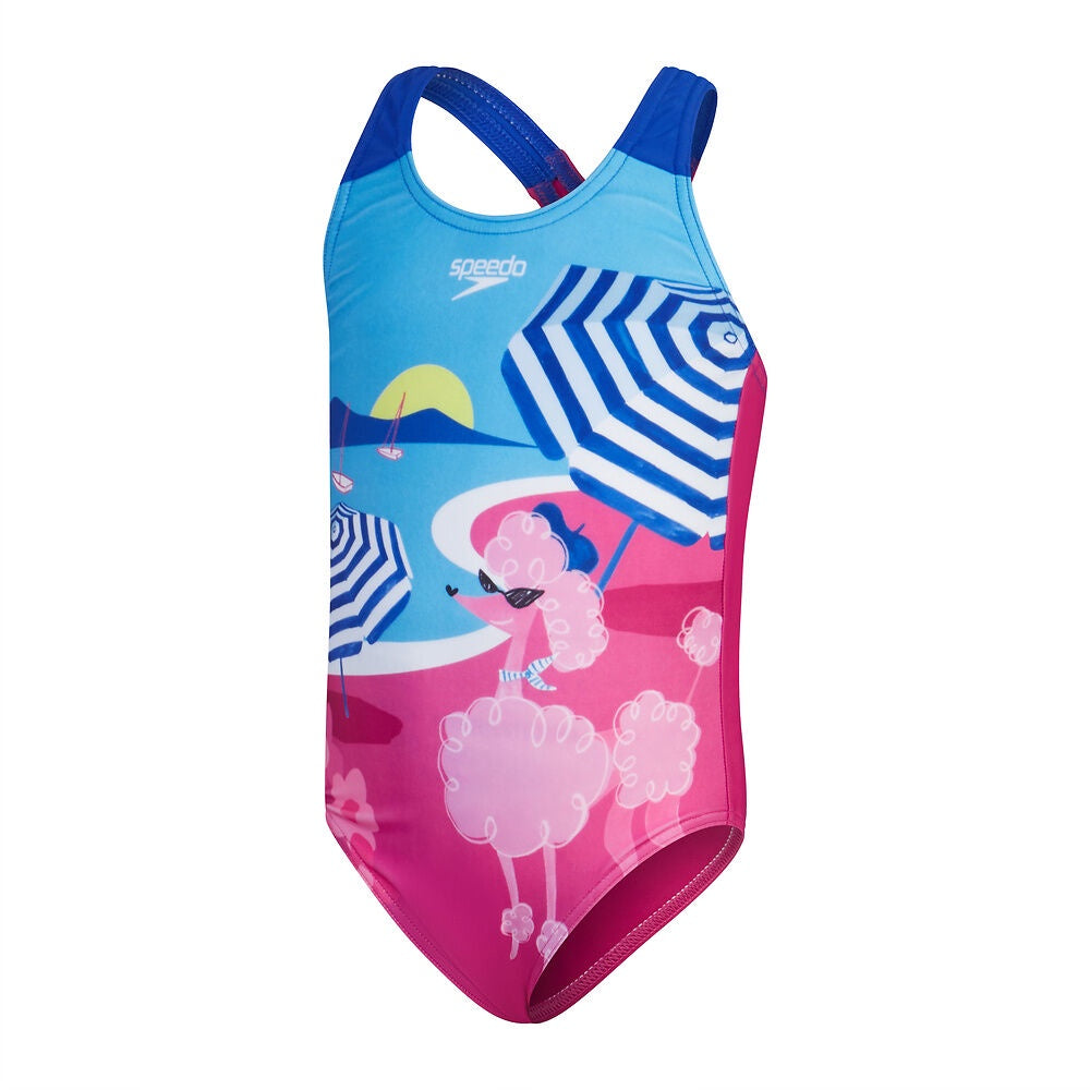 Toddler Girls Digital Printed Swimsuit Pink/Blue