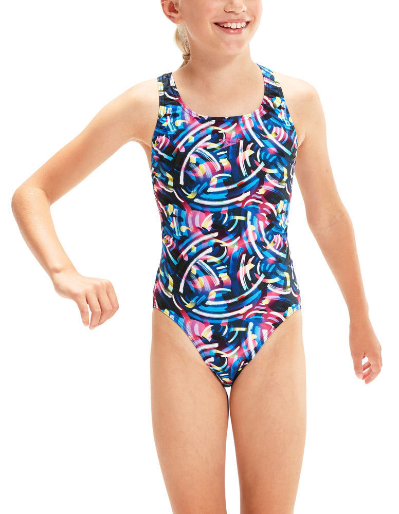 Girls Allover Leaderback Navy/Flame/Violet/Yellow